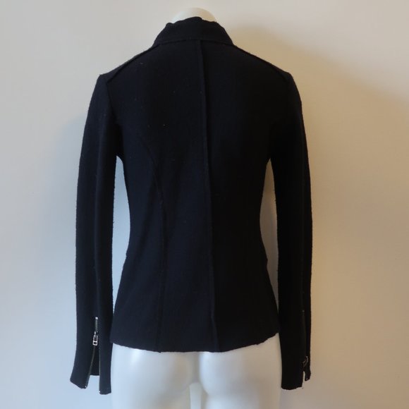 DUARTE BLACK BOILED WOOL FULL ZIP JACKET S * - Picture 8 of 16